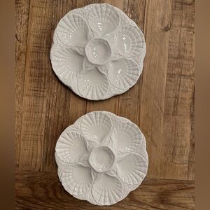 Vintage white oyster plate set